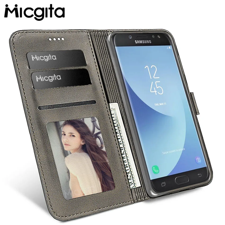 Micgita деловой кожаный чехол для Samsung Galaxy J5 2017 J7 J3 флип-кошелек J730 фоторамка |