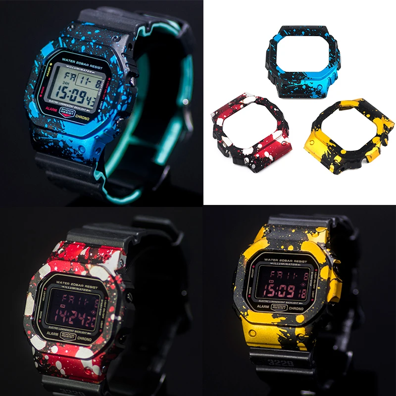 Мужские камуфляжные часы с чехлом Casio маленький квадратный чехол из алюминиевого