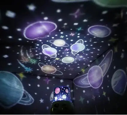 Вращение на 360 ° романтическая Звездная Вселенная Снеговик домашний планетарий