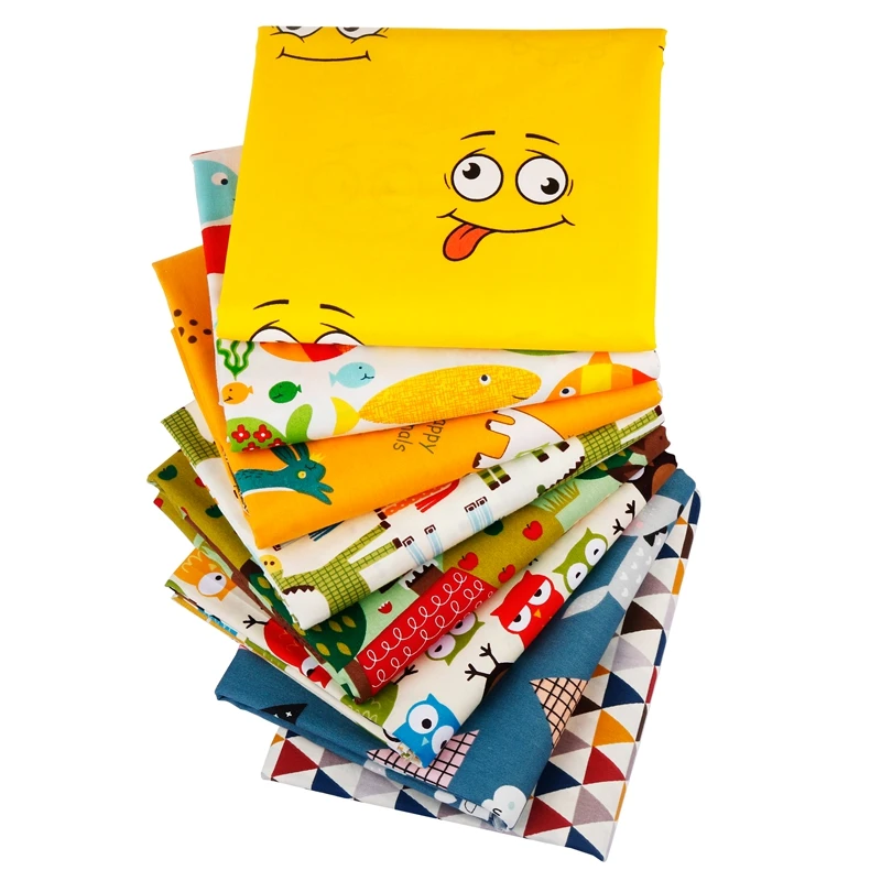 Ткань с мультяшным принтом хлопковая саржевая ткань для DIY одежда малышей и детей