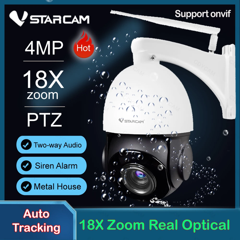 

Купольная IP-камера Vstarcam с 18-кратным увеличением, 4 МП