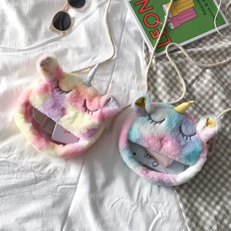 Радужная сумка на плечо единорога для девочек Ita плюшевая сумка-мессенджер милая