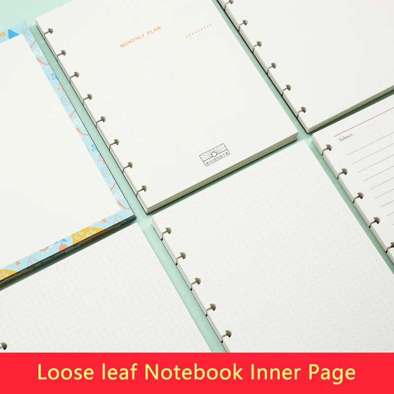 A5 Loose Leaf Notebook Paper Refill Mushroom Hole Notepad Inner Paper Core/Refilling Inner Paper Planner Inner Page Inside Paper