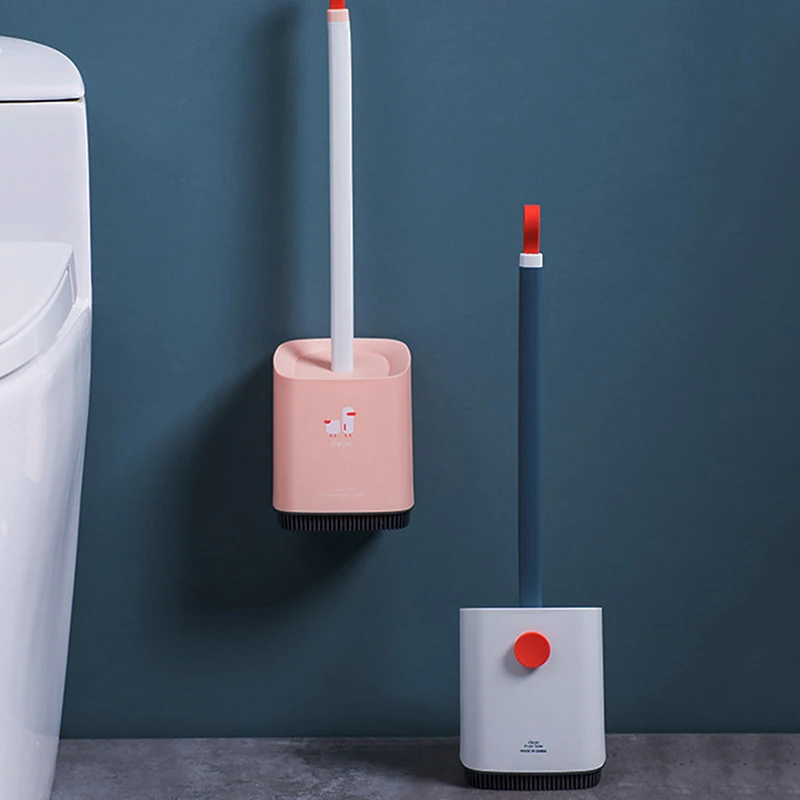 

Bathroom Cleaning Brush Soft Hair Toilet Brush Set Long Handle No Dead Angle Cleaning Brush Bathroom Brush Holders Set