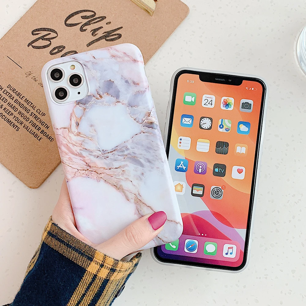 LOVECOM Classic Marble Phone Case For iPhone 11 Pro Max XR XS 7 8 6S Plus Soft IMD Matte Full Body Back Cover | Мобильные телефоны