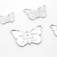 60personalized custom wedding pendant goldsilverclearrose gold butterfly label party gift bride baby baptism decoration tags
