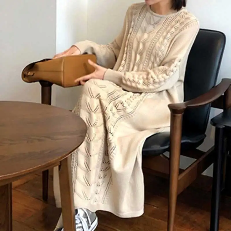 RealShe 2019 свитера пуловеры для женщин круглый вырез длинный рукав свободный свитер