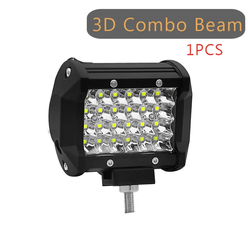 1PCS 72W Combo PANDUK 4 7 15 дюймов светодиодный светильник для автомобиля, трактора, лодки, внедорожника, 4WD 4x4, грузовика, внедорожника, ATV, вождения 12 В, 24 В, 18 Вт, 60 Вт, 72 Вт, 120 Вт - Цвет: 1PCS 72W Combo