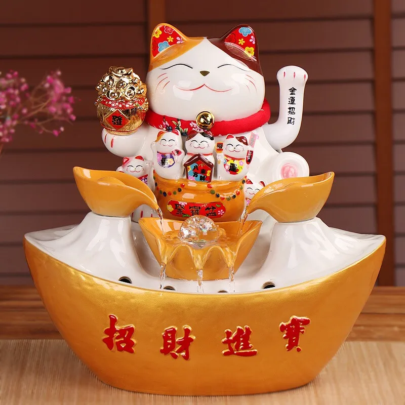 Смола Lucky Cat водные украшения для фонтана в помещении фэн шуй водный увлажнитель