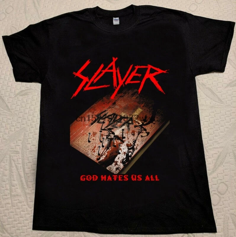 

Винтажная Футболка с принтом SLAYER God Hates US ALL, редкий черный