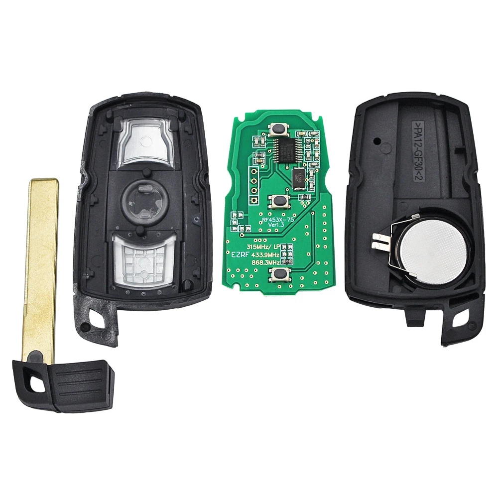 10PCS/LOT 3 Buttons Remote Key 315LP MHZ 315MHZ/433MHZ/868MHZ for BMW 1 5 Series X1 X6 Z4 E60 E70 CAS3 CAS3+ ID7944/ID46 Chip | Автомобили