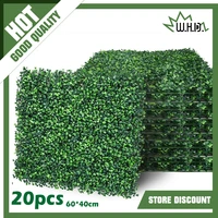 10 20pcs realistic thick artificial plant foliage hedge grass mat greenery panel decor wall fence plant garden home decoration