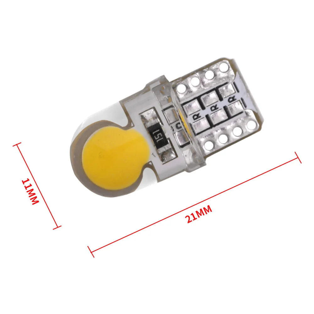 

100Pcs T10 W5W LED Car Bulbs Instrument Lights Turn Signal Clearance Lights 168 194 Trunk Lamp COB White License Plate Ligh 12V