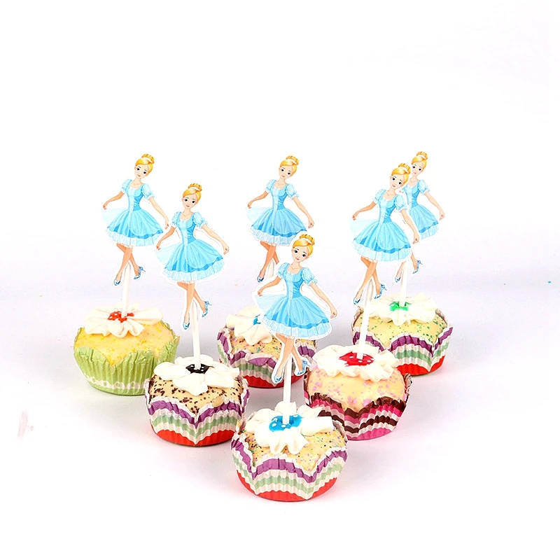 Dancing Girl Cupcake Toppers Cake Decor For Wedding Baby Shower Girls' Birthday Party Supplies | Дом и сад