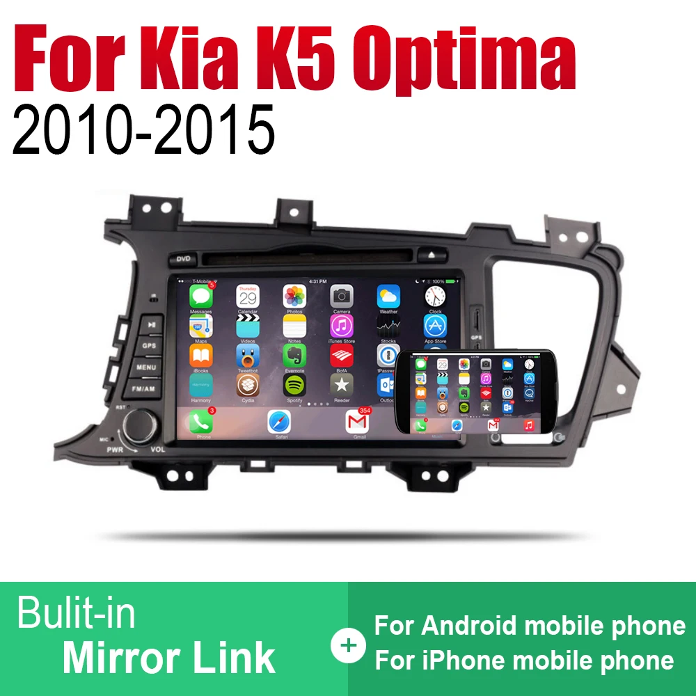 Автомагнитола ZaiXi с Android DVD GPS-навигацией для Kia K5 Optima 2010 ~ 2015 Bluetooth Wi-Fi 2din | Автомобили