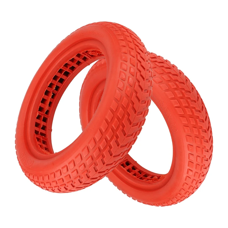 

8.5 Inch Electric Scooter Rubber Solid Tire Durable Shock Absorber Damping Tyre for Xiaomi M365 1S Pro, Red (2PCS)