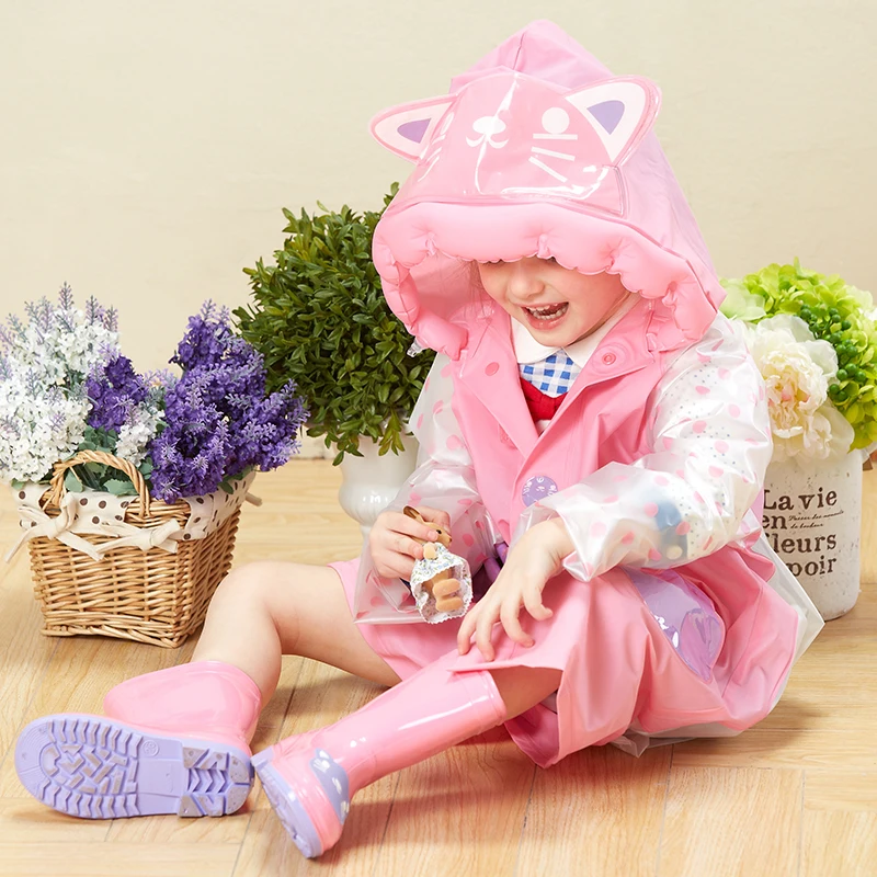 Детские резиновые сапоги Водонепроницаемые Дачная обувь Милый кот Утка Пингвин