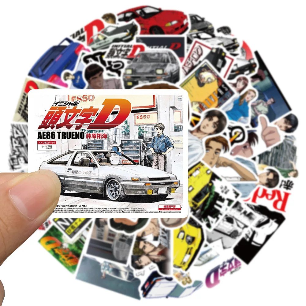 10/50/100pcs NEW Initial D Japanese Anime Graffiti Stickers Lable For Cars Motorcycles Fridge Guitar Waterproof Sticker Kids Toy | Игрушки и