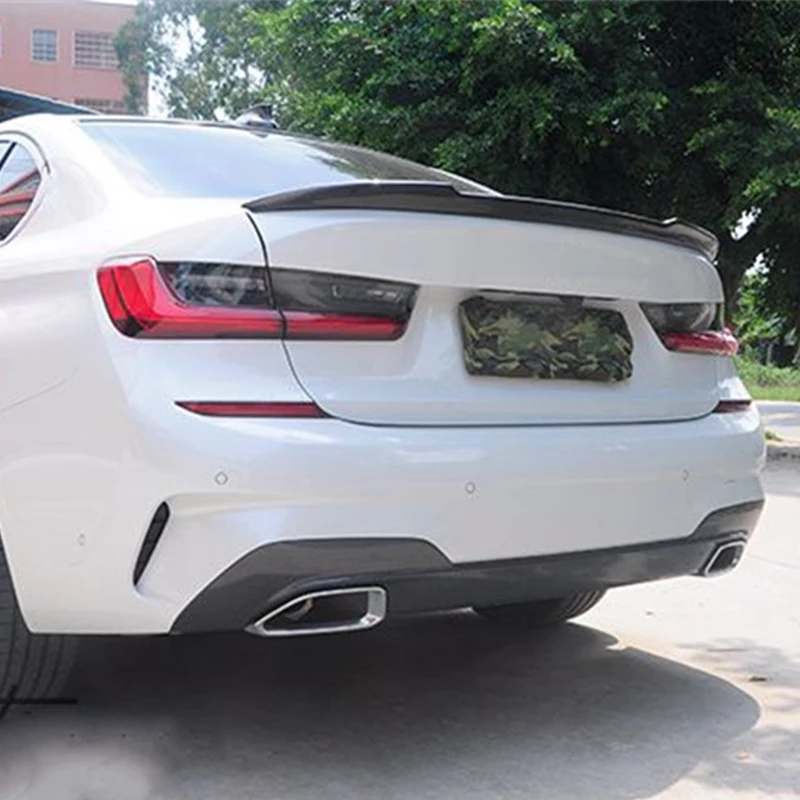 

Use For BMW 3 Series G20 Spoiler 2020 Year Sedan 4-door Glossy Real Carbon Fiber Rear Wing CS Style Sport Accessories Body Kit