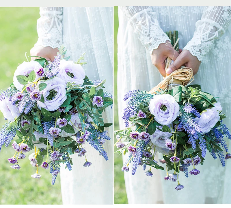 HIMSTORY красивый фиолетовый свадебный букет романтический Свадебный невесты