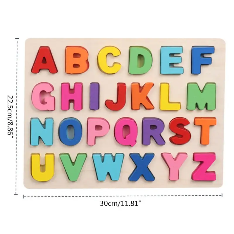 

Wooden Learning Puzzle with Colorful Letters/Numbers Childhood Early Educational Toys Learning the Alphabet/Numbers in a Playful