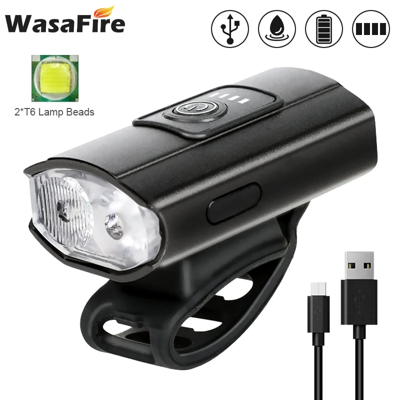 

MTB Bicycle Light Front 600 Lumen T6 LED Bike Lamp 1000mAh USB Charging Headlight Power Display Cycling Handlebar Flashlight