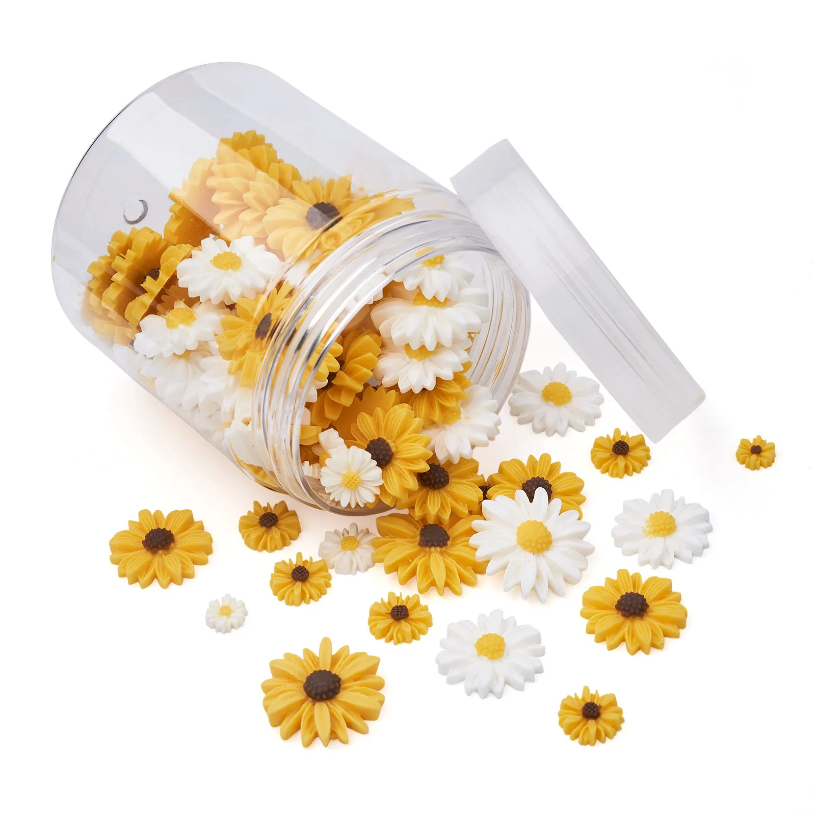 160 шт. 9/13/22/26 мм кабошоны из смолы с ромашками и плоским основанием украшения для