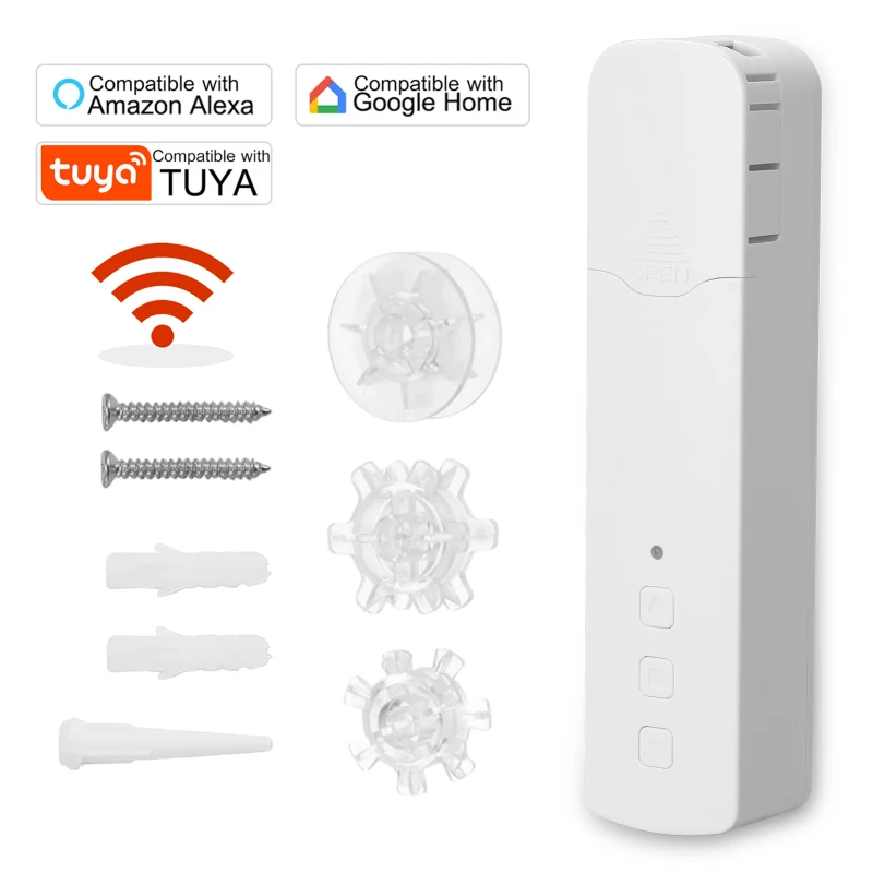 

Tuya ZigBee Wifi Smart Motorized Chain Roller Blinds Pull Bead Curtain Motor Work For Alexa Google Home Electric Curtain Motor