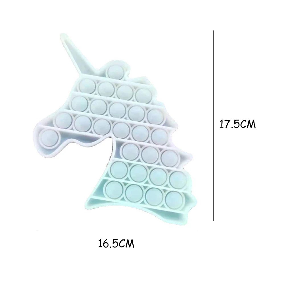 

Silicone Horn Horse Pattern Push Bubble Sensory Toy Anti-stress Relaxing Fidget Autism Toys Stress Relief for Adults Kids