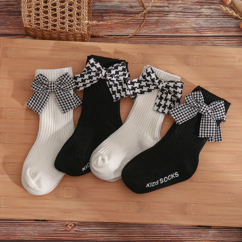 

Мягкие эластичные носки для новорожденных, с большим бантом