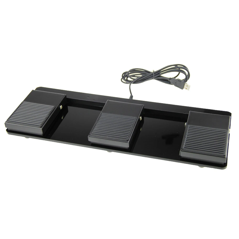 Triple foot keyboard Тройной Металлический ножной переключатель Педаль Usb игровая ножная клавиатура Проводная Нескользящая металлическая мгновенная электрическая мощь прочный двойной ножной переключатель - Цвет: Triple foot keyboard