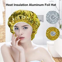 12pcs shower cap heat insulation aluminum foil hat elastic bathing cap for women hair salon bathroom