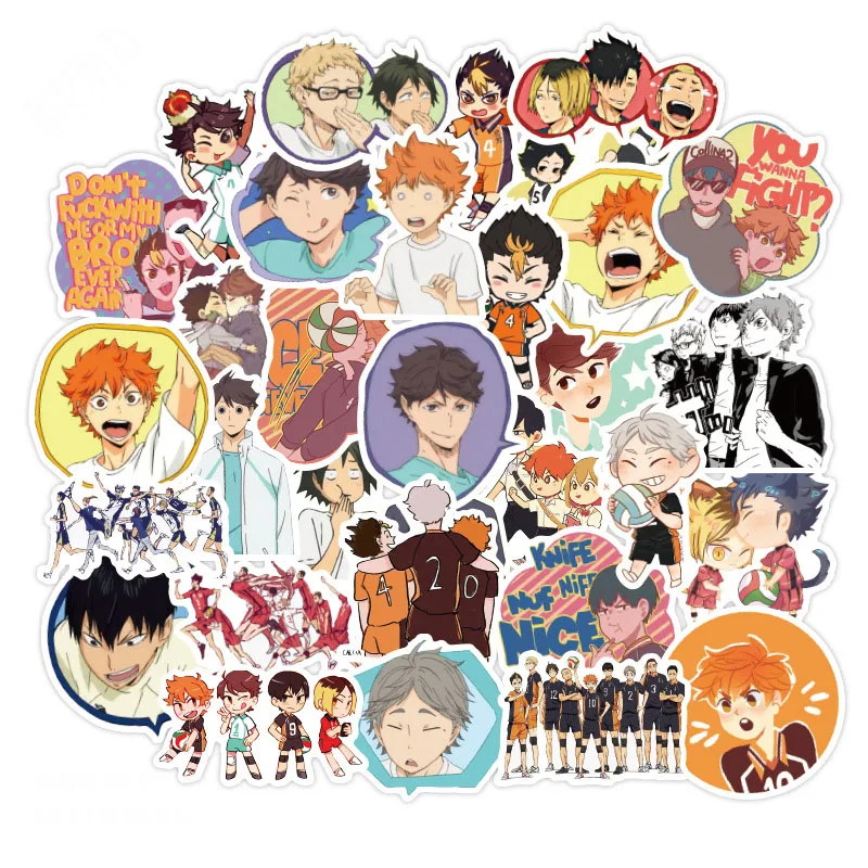10/50 шт./компл. Haikyuu! Японские Аниме Стикеры для волейбола наклейки на гитару