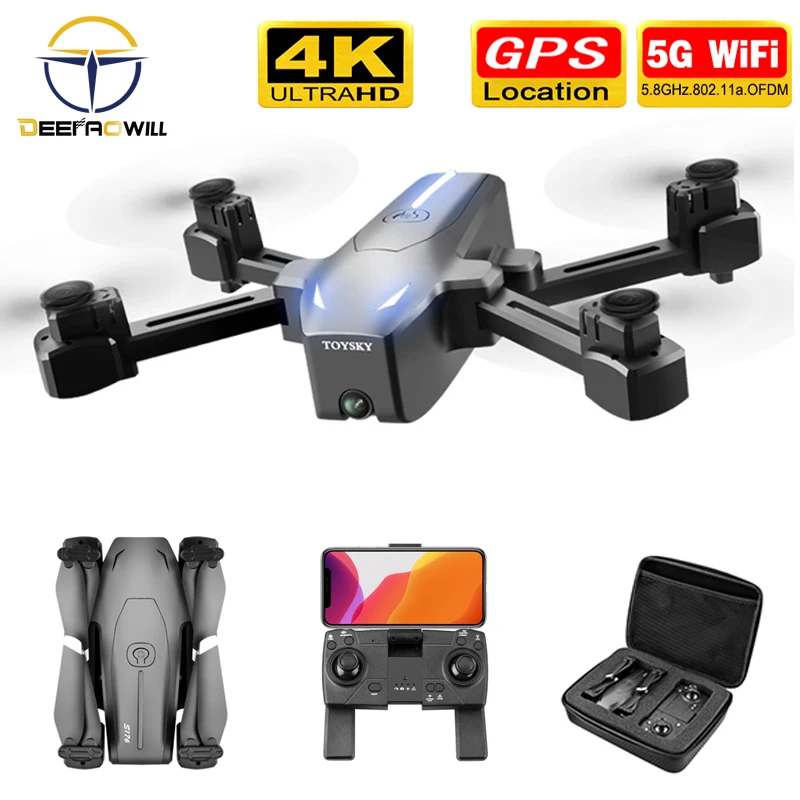 

Дрон S176 4K с камерой, Wi-Fi, FPV, GPS, оптический поток, широкоугольная HD-камера, режим удержания высоты, складной Квадрокоптер