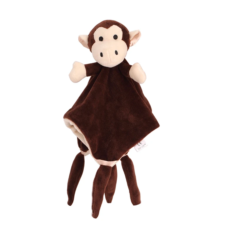 TH057-Brown monkey Детские плюшевые игрушки, успокаивающее полотенце, мультяшный медведь, кролики, успокаивающие куклы для новорожденных, мягкие удобные полотенца, спальные игрушки - Цвет: TH057-Brown monkey