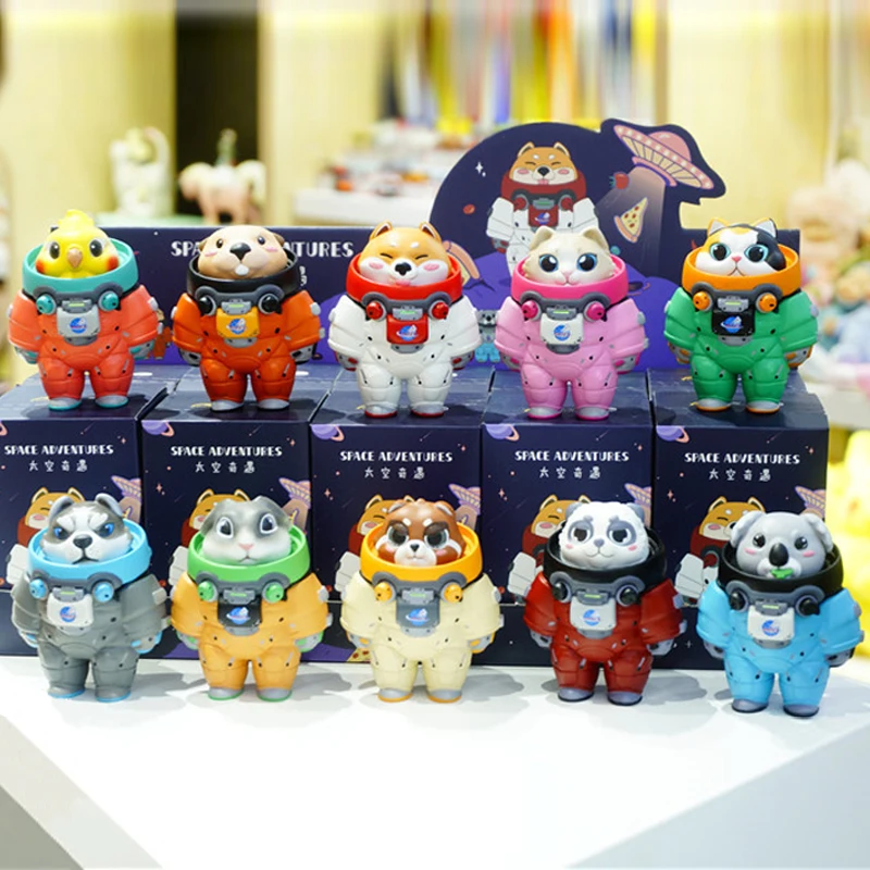 10 шт./компл. пространство Приключения куклы игрушки глухая коробка мини животное