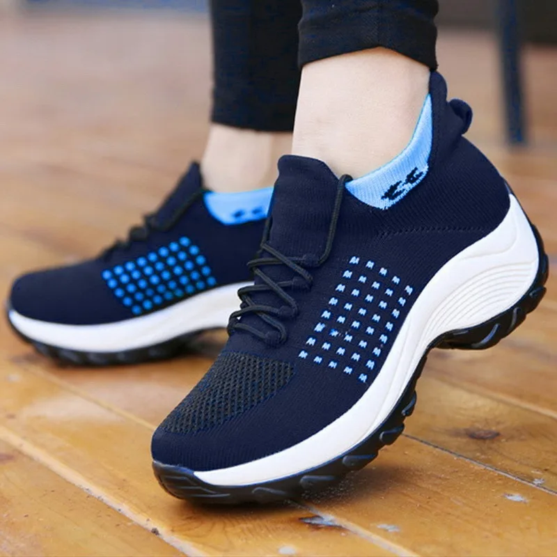 

Sneakers Women Shoes Knitting Sock Women Lightweight Casual Slip On Flat Laides Shoes Woman Plus Size Loafers Walking Famela