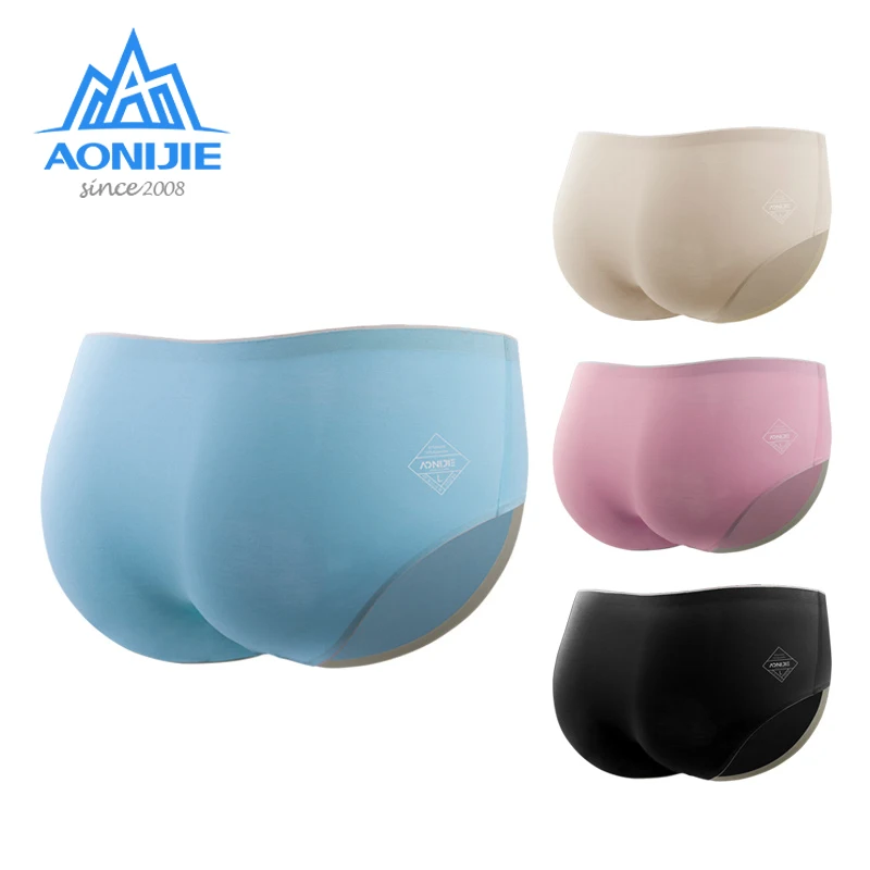 

AONIJIE 4 Pcs/set Quick Dry Women's Sport Performance Boxer Briefs Underwear Shorts Micro Modal For Fitness Mixed Colors E7006