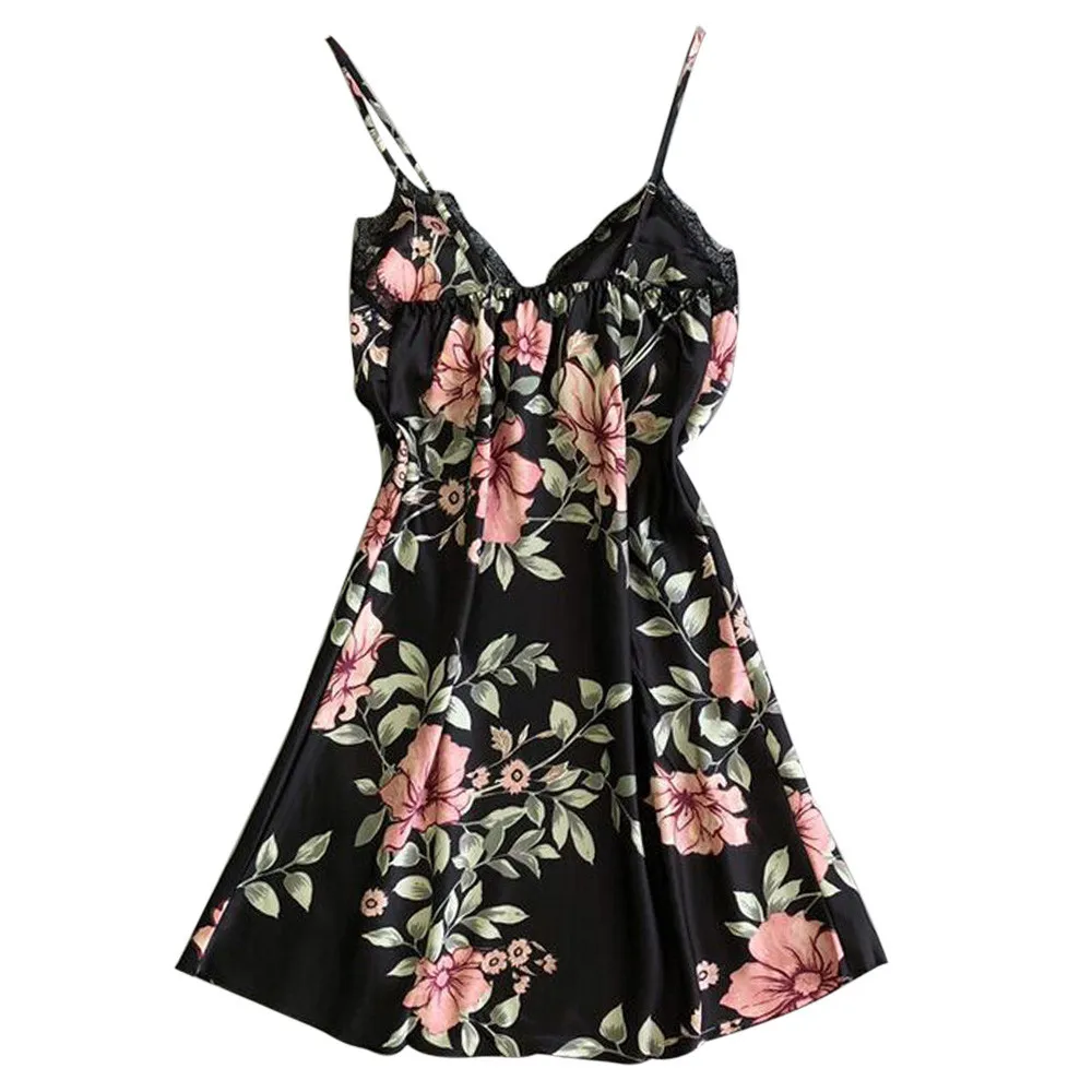 

Fashion Sexy Flower Lace Sleepwear Lingerie Nightwear Plus Size Underwear Sleepshirts Nightgowns night dress roupas feminina N4