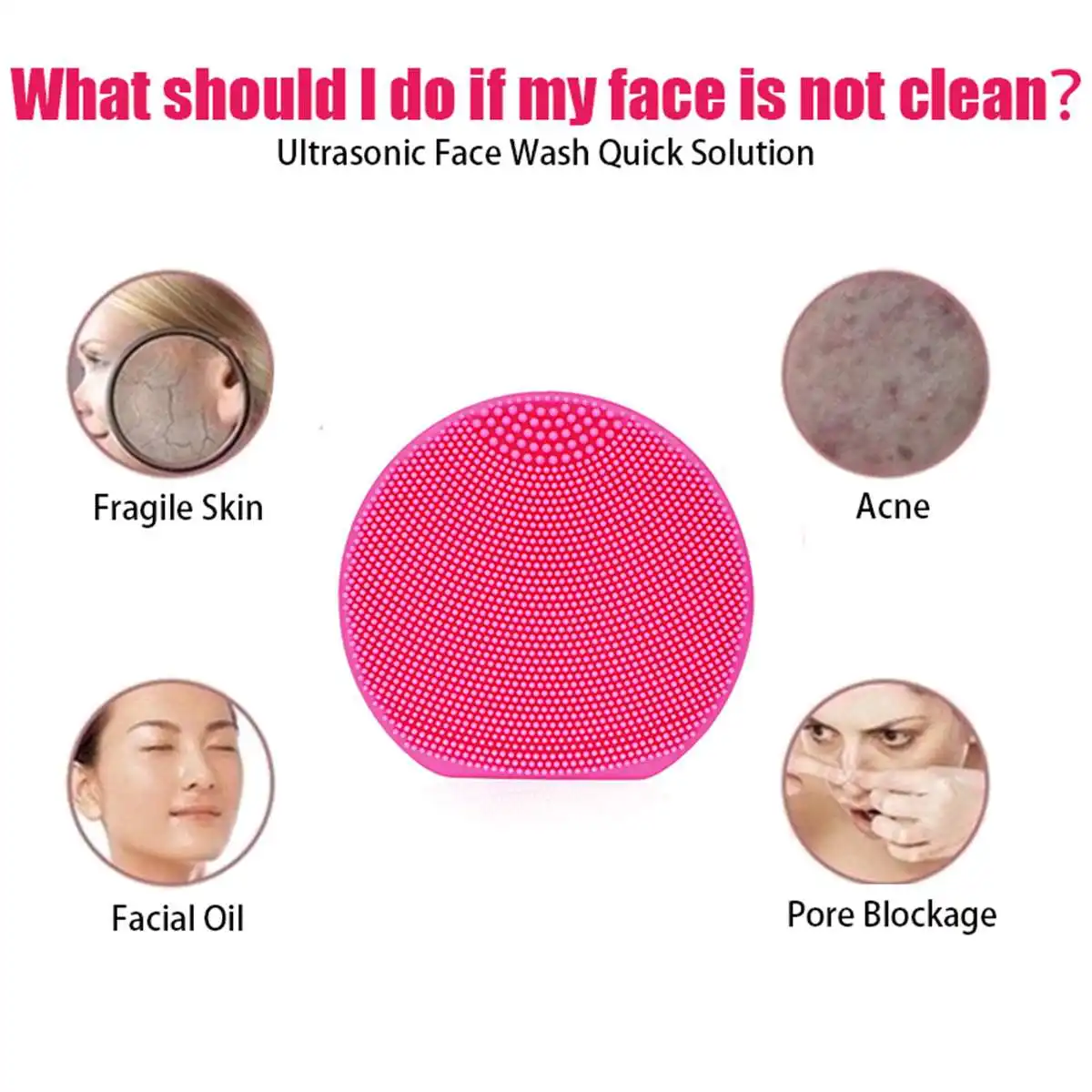 

Professional Ultrasonic Vibration Facial Electric Cleansing Face Washing Brush Skin Blackhead Remover Pore Cleaner Face Massage