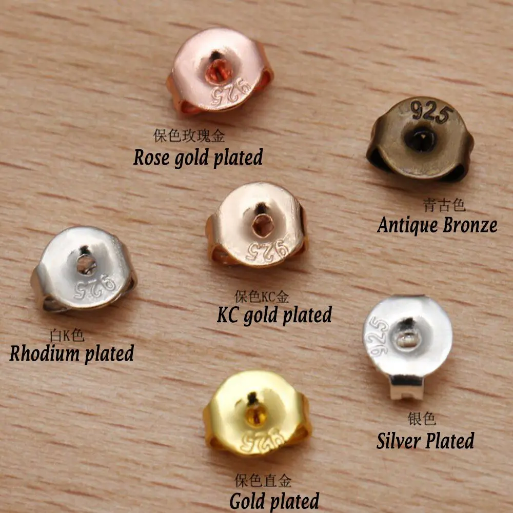 5000pcs 4mm 925 mark copper metal  butterfly earring stoppers earring backs earring findings jewelry accessories