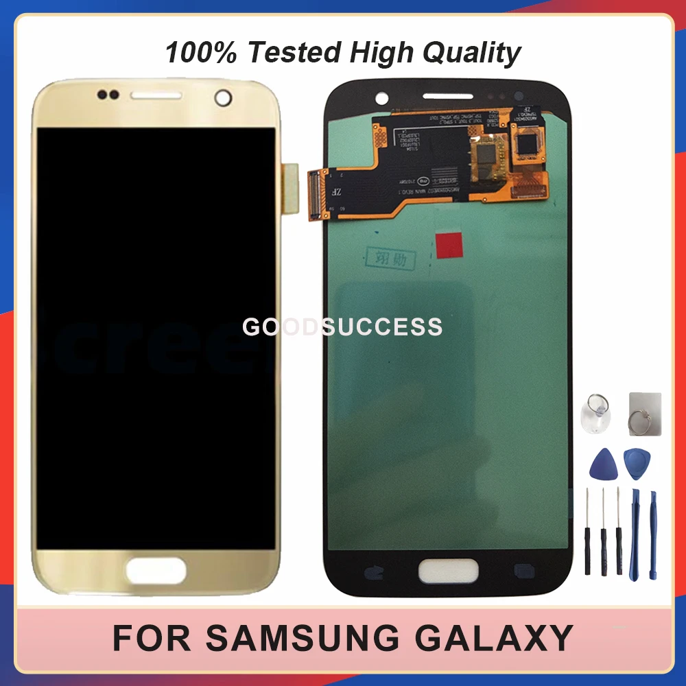 

AMOLED For Samsung Galaxy S7 G930 LCD SM-G930 SM-G930T G930A SM-G930F Display Touch Screen Digitizer Panel Glass Phone Assembly