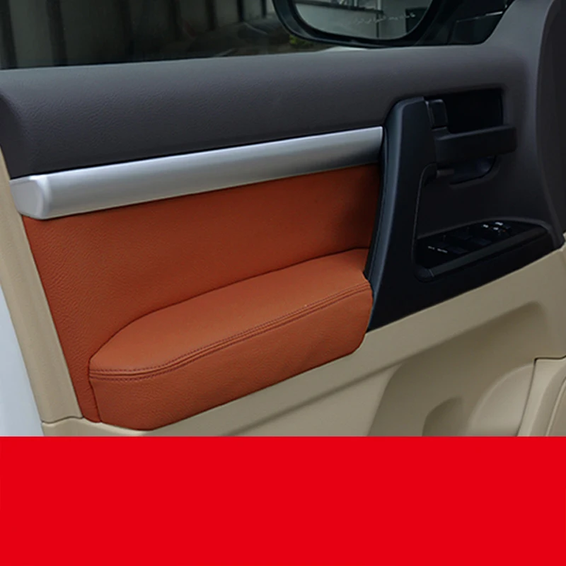Lsrtw2017 волокна кожи двери автомобиля подлокотника для toyota land cruiser 2007- 2013 lc200 - Название цвета: brown