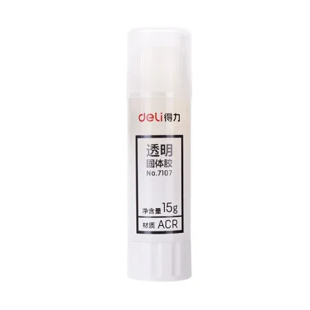 

1PC Deli 7107 15G ACR Transparent Glue Stick Strong Adhesive School Office Supplies