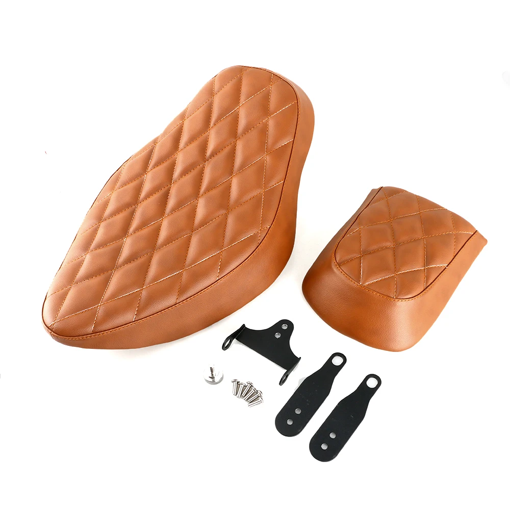 Manual Crafts Diamond Driver with Rear Passenger Seat for Harley Sportster XL883 1200 Cafe Racer Motorcycle |