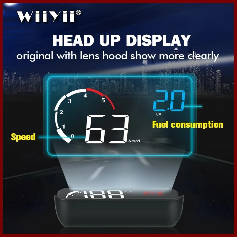 

GEYIREN 3.5'' OBDII Car HUD OBD2 Port Head Up Display M10 Speedometer windshield projector auto hud head-up display a100 hud
