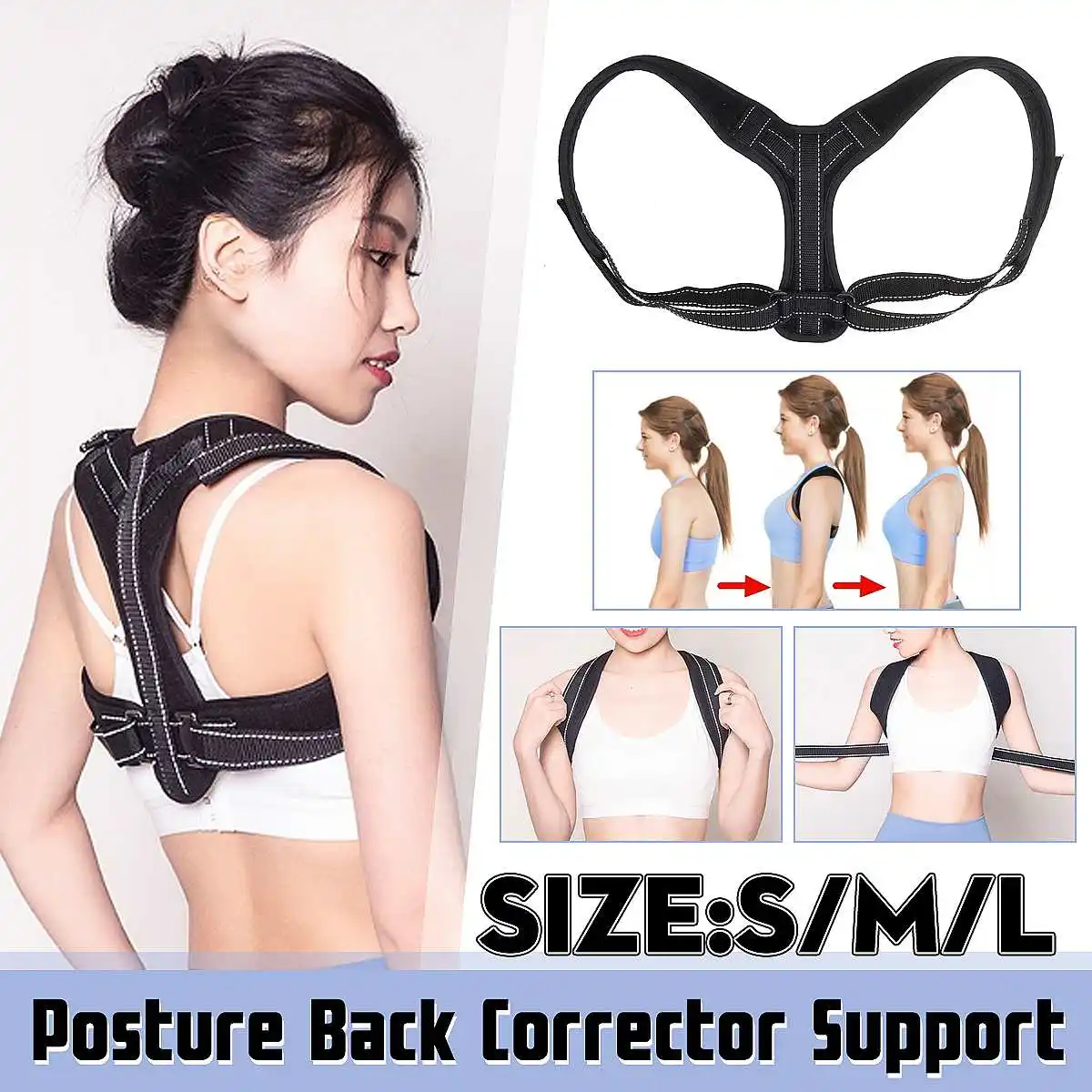 

Регулируемый Корректор осанки, защита от горба, облегчение боли в позвоночнике, корректирующий пояс для женщин и мужчин, поддержка спины и п...