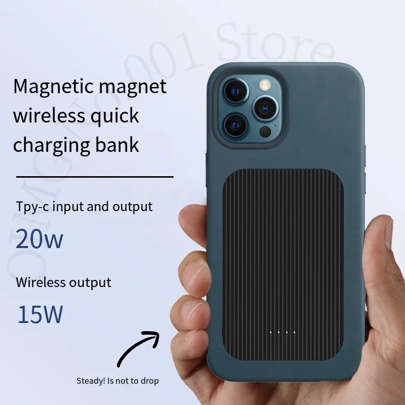 

OIMG Новое магнитное Беспроводное зарядное устройство 15 Вт 5000 мА портативное зарядное устройство ультратонкое портативное быстрое зарядное ...