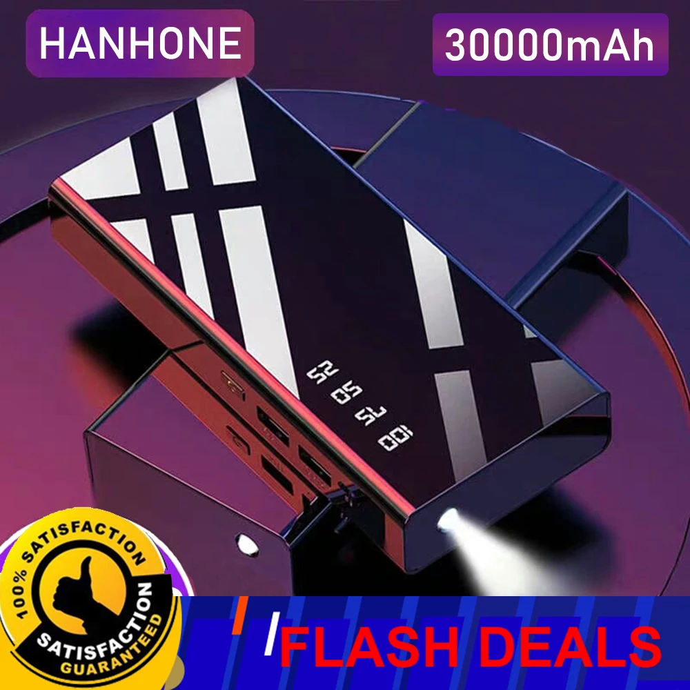 Портативное зарядное устройство 30000 мАч портативное для iPhone 6s 6 7 8 5 X XS MAX XR Xiaomi USB