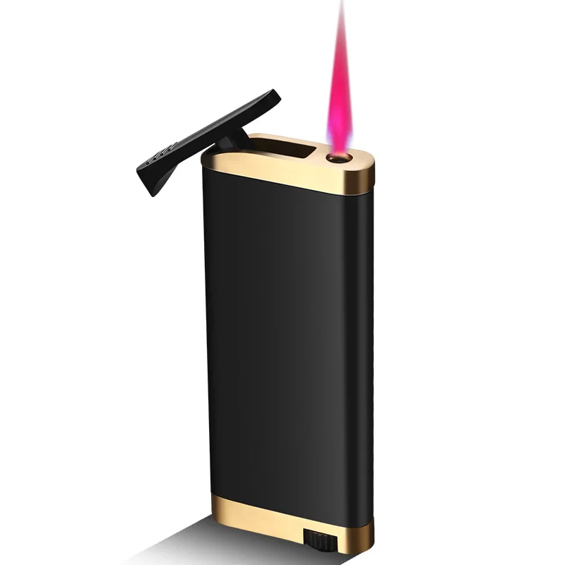

Creative Metal Ultrathin Cigarette Lighter Windproof Butane Gas Lighter Jet Pink Flame Lighter Inflatable Torch Lighter Men Gift